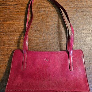 Vintage MONSAC Red Leather Handbag